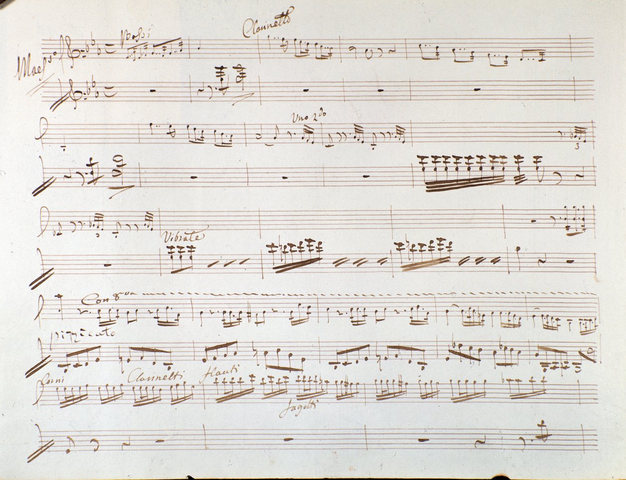 Página de la partitura de violín para sinfonía en La Cenicienta, o la Bondad Triunfante de Gioacchino Rossini de Gioachino Rossini