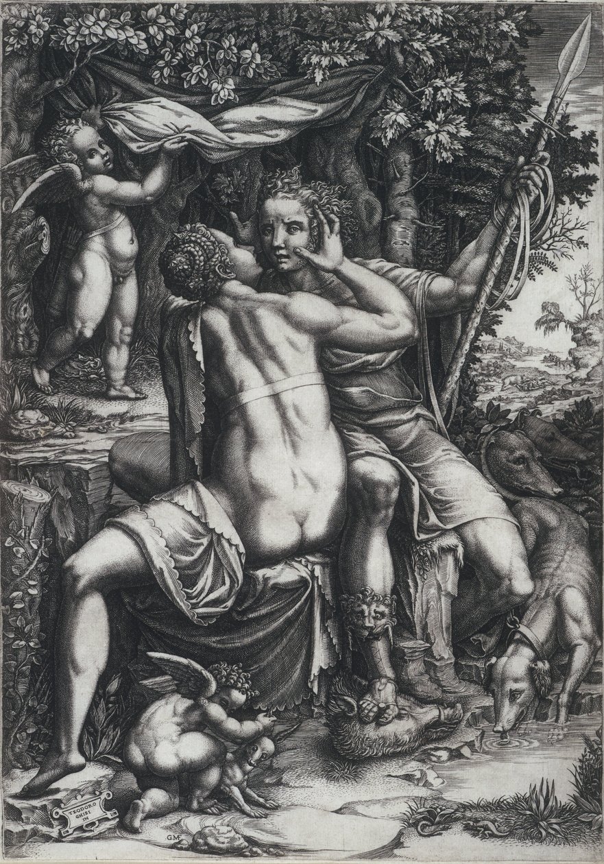 Venus y Adonis de Giorgio Ghisi