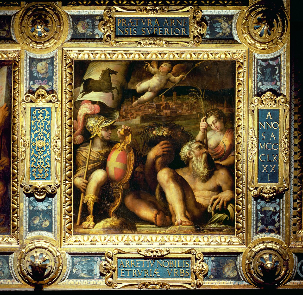 Alegoría de la ciudad de Arezzo, del techo del Salone dei Cinquecento, 1565 de Giorgio Vasari