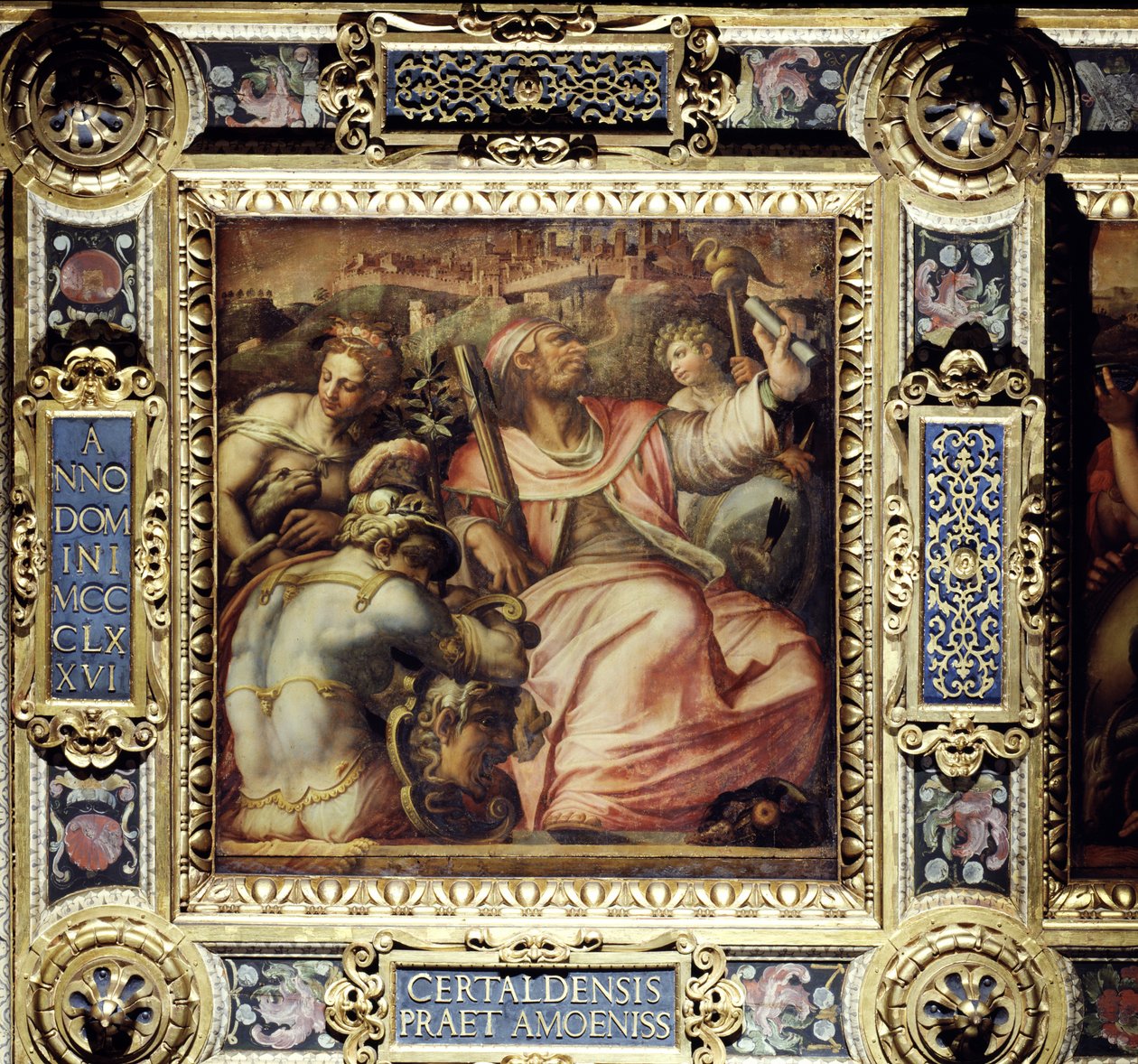 Alegoría de la ciudad de Certaldo del techo del Salone dei Cinquecento, 1565 (panel) de Giorgio Vasari