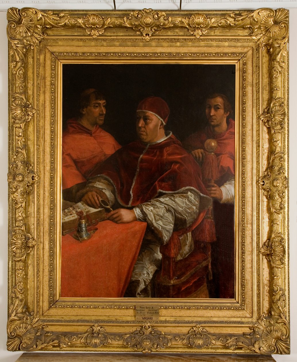 El Papa León X con dos cardenales, después de Rafael de Giorgio Vasari