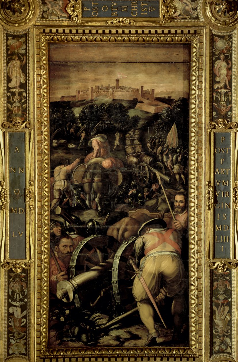 La captura de Monteriggioni del techo del Salone dei Cinquecento, 1565 de Giorgio Vasari