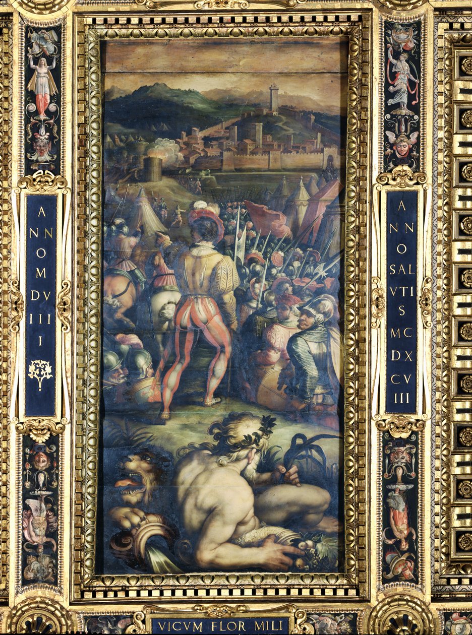 La captura de Vicopisano del techo del Salón de los Quinientos, 1565 de Giorgio Vasari