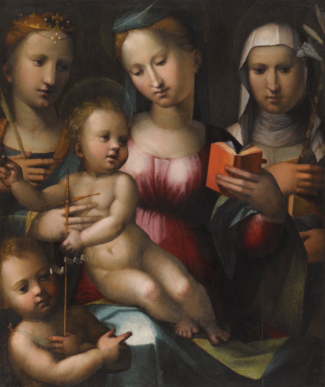 La Virgen y el Niño con Santa Ana, Santa Catalina y el Niño Juan el Bautista de Giorgio di Giovanni