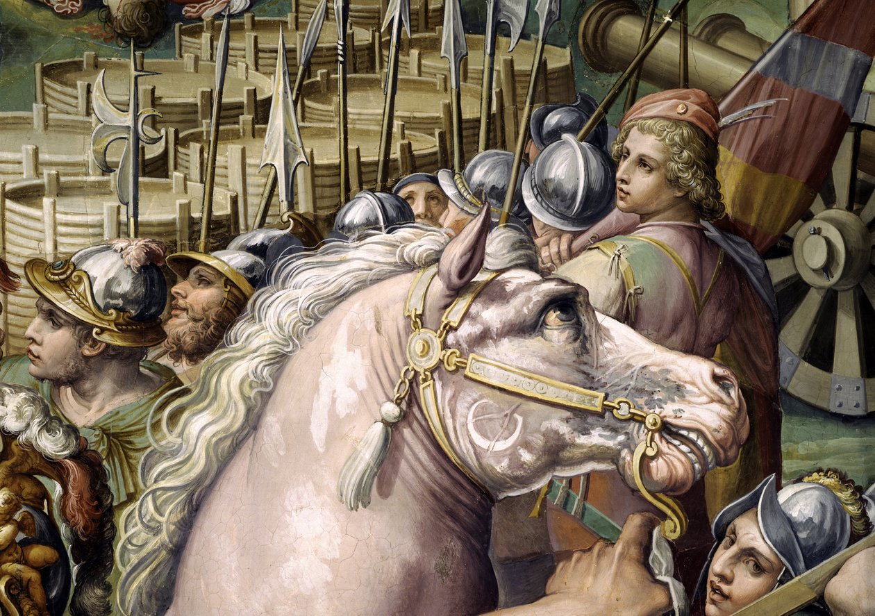 Captura de Pisa (detalle). Fresco de Giorgio Vasari y su taller (1511-1574). Palazzo Vecchio (Salón del Cinquecento) de Giorgio (and workshop) Vasari