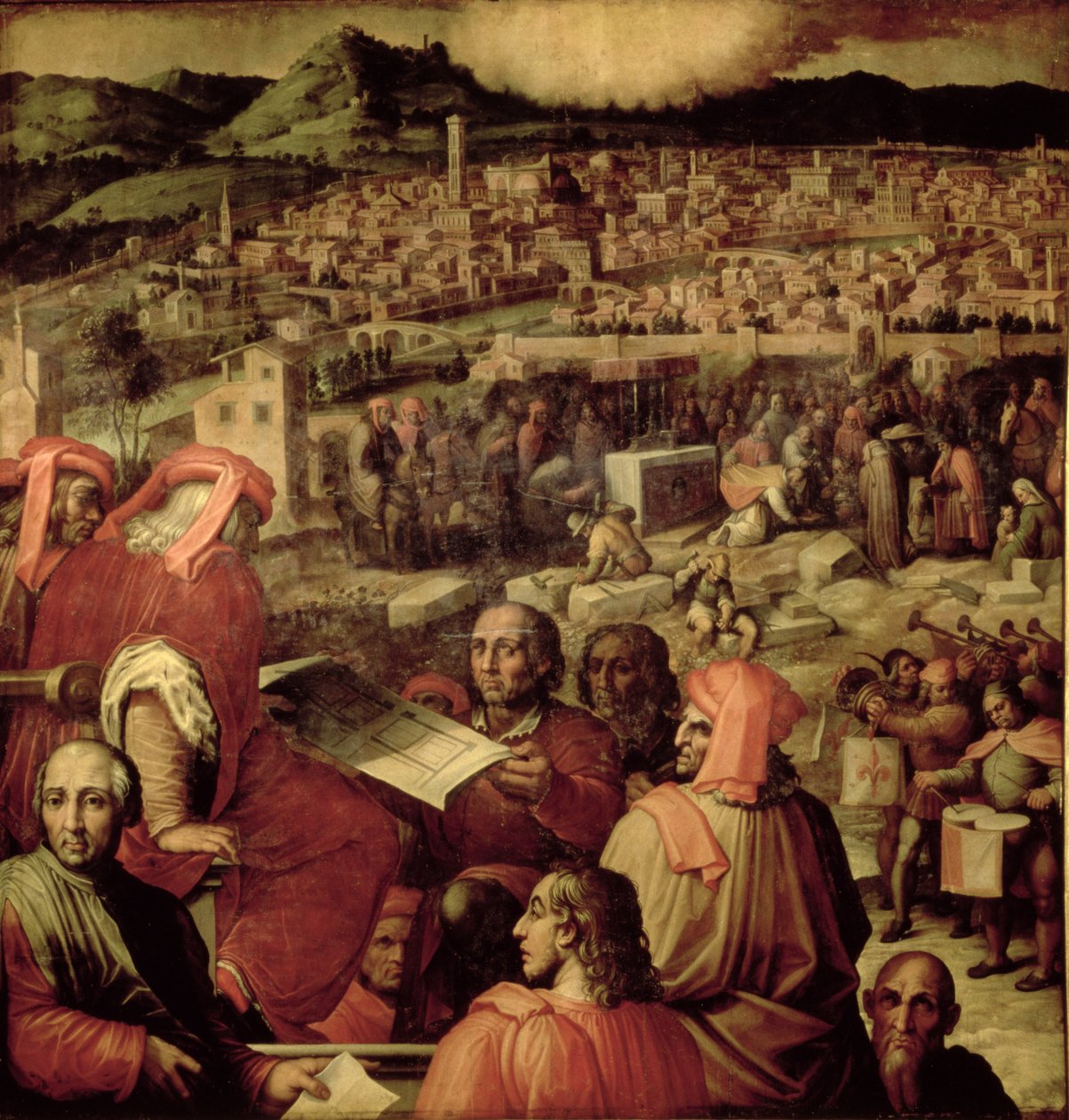 La expansión de Florencia del techo del Salone dei Cinquecento de Giorgio (and workshop) Vasari