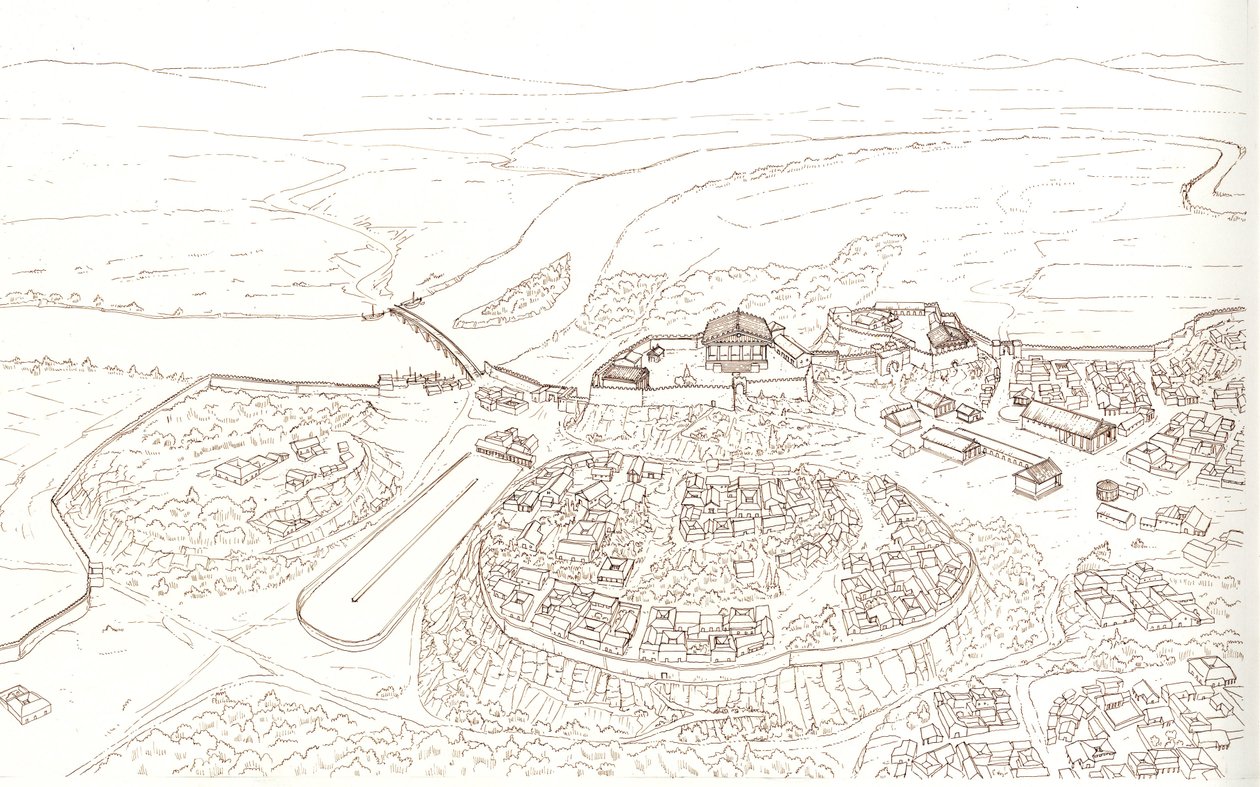 Antigua Roma (arcaica): vista de la ciudad de Roma en el siglo VI a.C. de Giorgio Albertini
