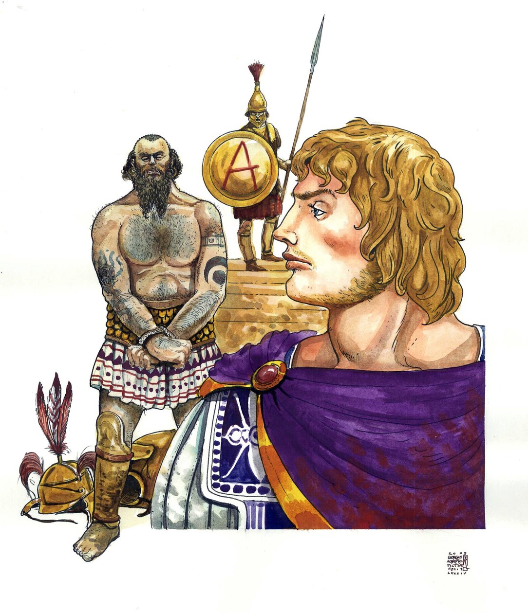 Antiquite: el rey macedonio Alejandro Magno (356-323 a.C.), tras él piratas fenicios (cartagineses) cuyas flotas destruyó hacia el 332 a.C. de Giorgio Albertini
