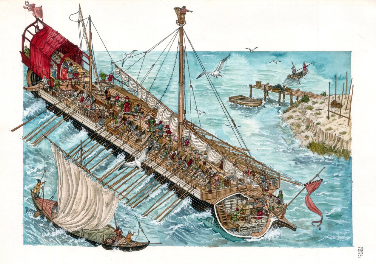 Reconstrucción de una galera veneciana del siglo XV por Giorgio Albertini. de Giorgio Albertini