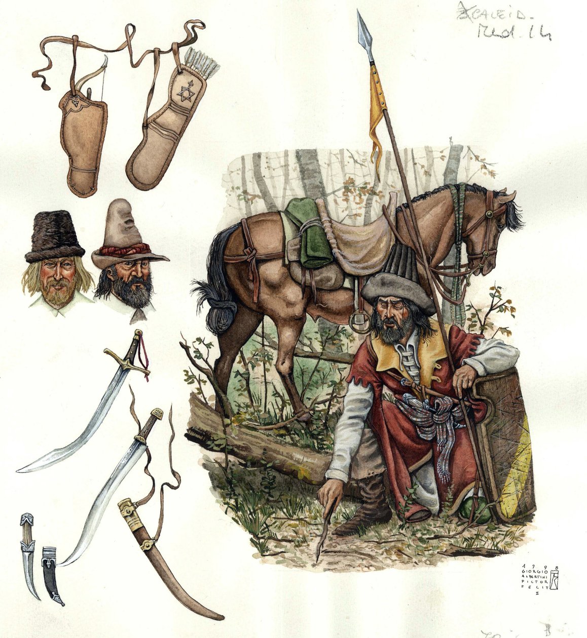 Representación de estradiotas, jinetes mercenarios ligeros en el siglo XV. de Giorgio Albertini