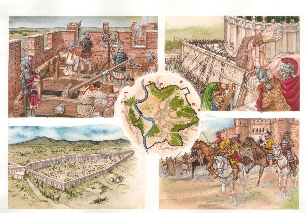 Guerra de los Godos (535-553) entre bizantinos y ostrogodos: asedio de Roma en 537, defendida por el Armee de Belisaire. de Giorgio Albertini