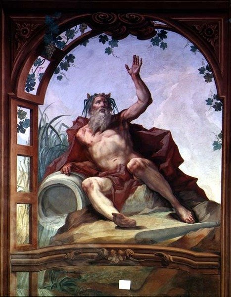 Personificación de un río de la Sala di Fiumi de Giorgio Anselmi