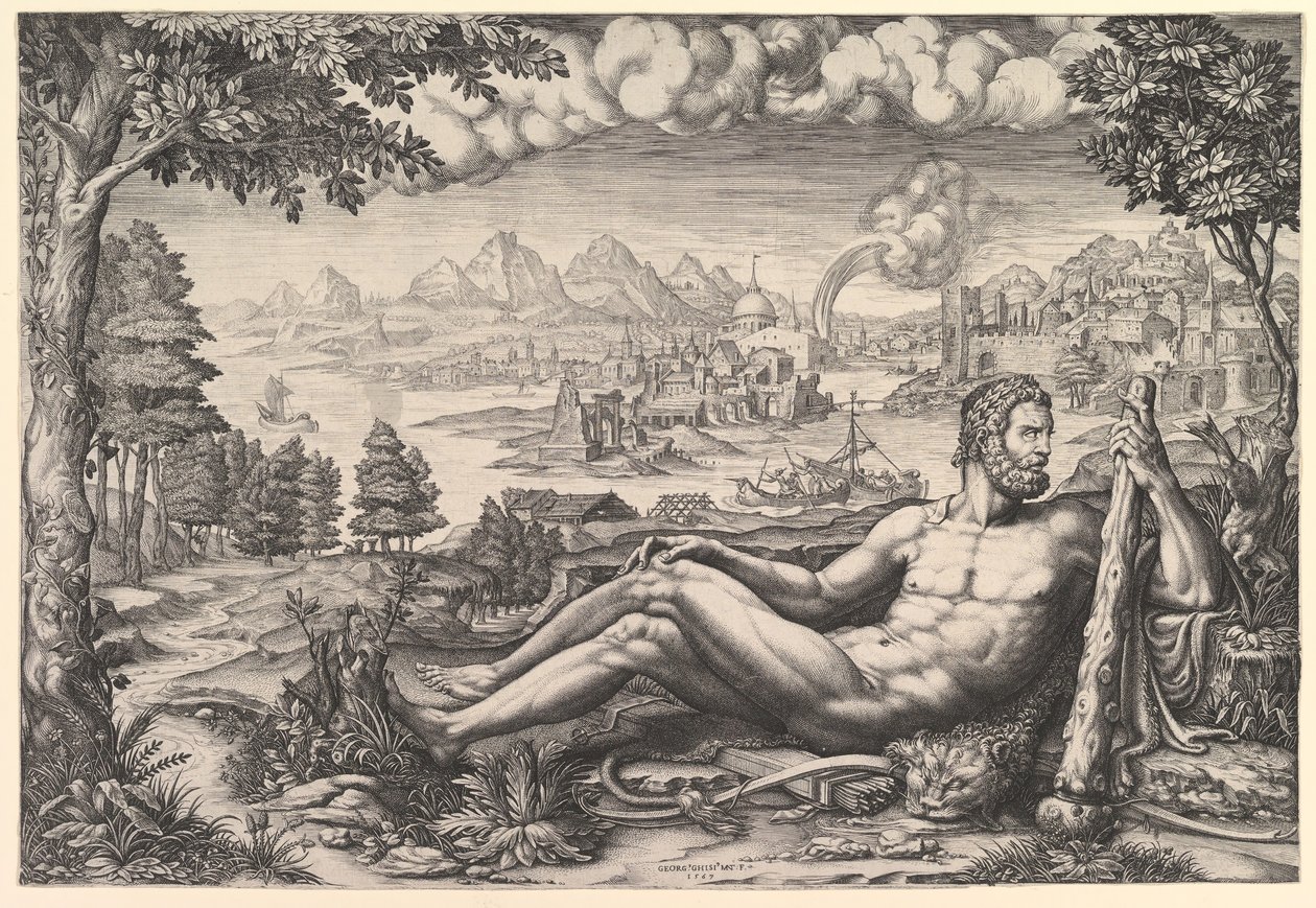 Hércules descansando de sus labores, 1567 de Giorgio Ghisi