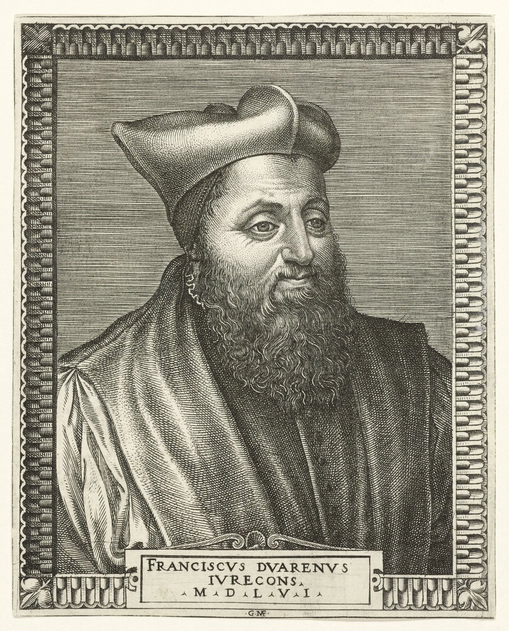 Retrato de François Duaren, profesor de derecho en la Universidad de Bourges de Giorgio Ghisi