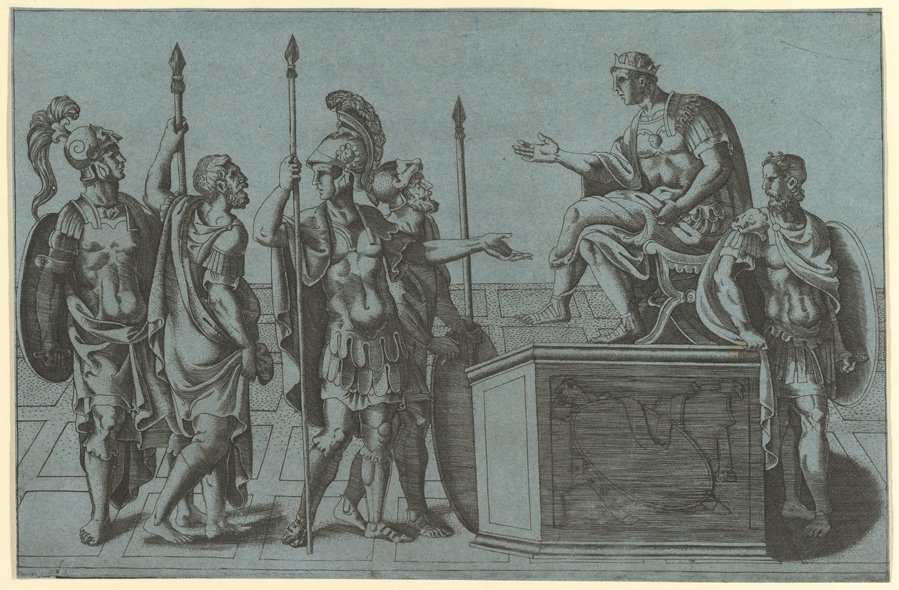 Soldados romanos ante un emperador, antes de 1540 de Giorgio Ghisi