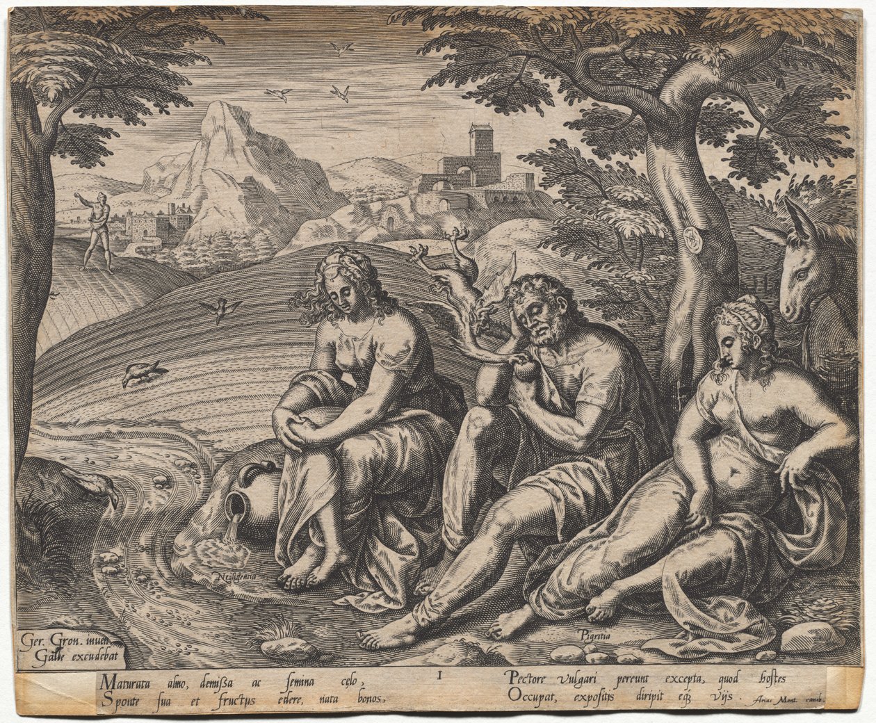 La parábola del sembrador y la semilla: la semilla que cae al costado del camino (después de Gerard Van Groeningen, Amberes activo 1563-1573) de Giorgio Ghisi