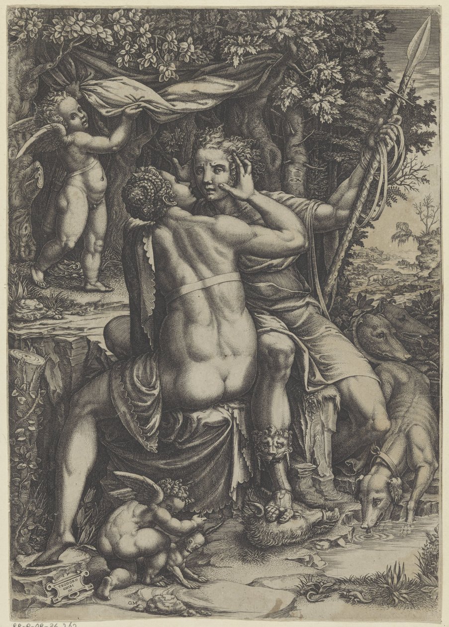 venus y adonis de Giorgio Ghisi