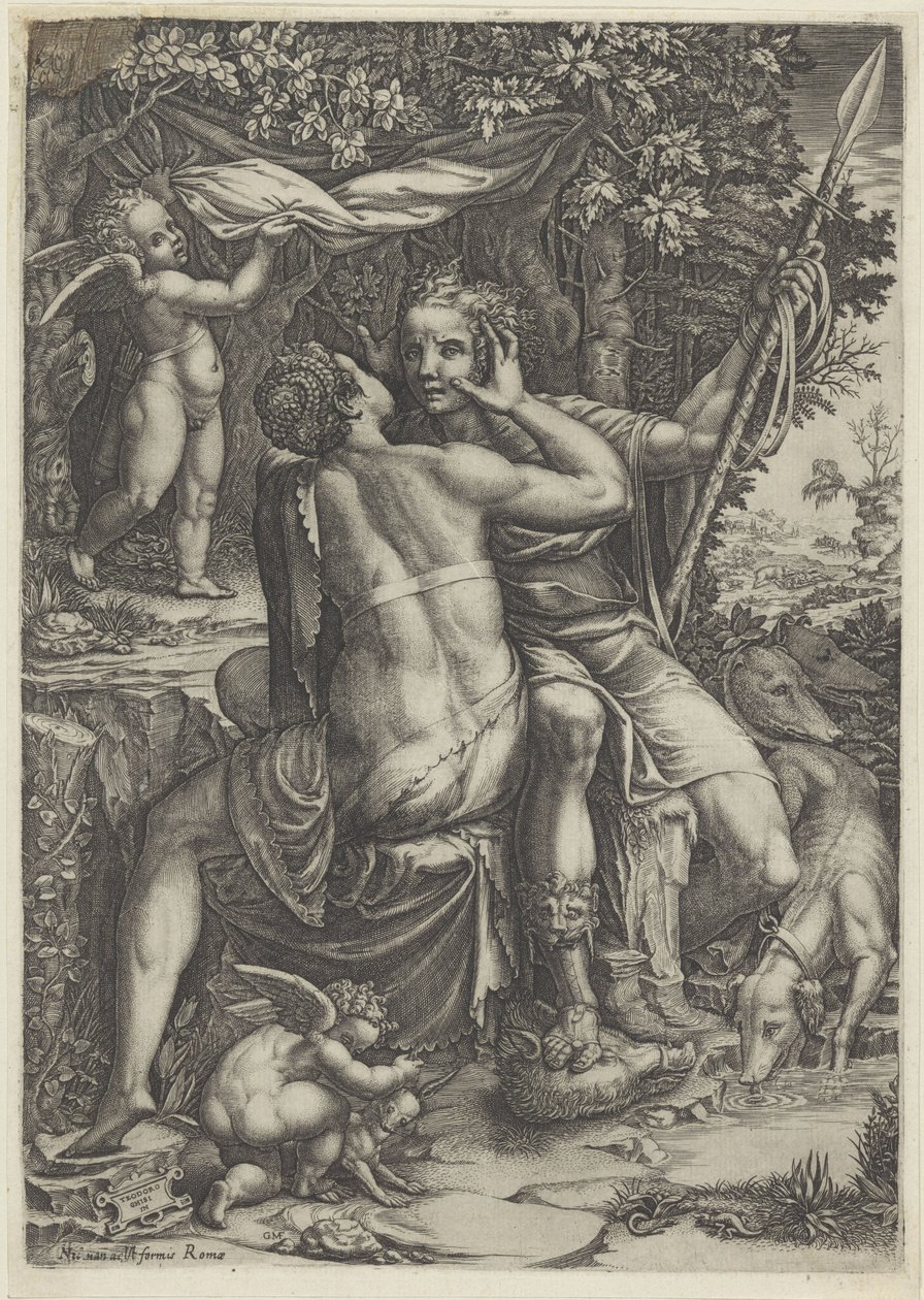 venus y adonis de Giorgio Ghisi