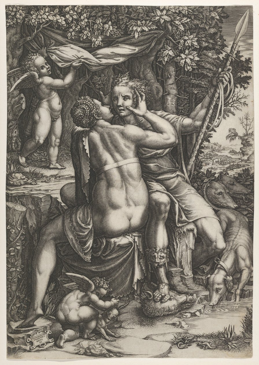 Venus y Adonis de Giorgio Ghisi