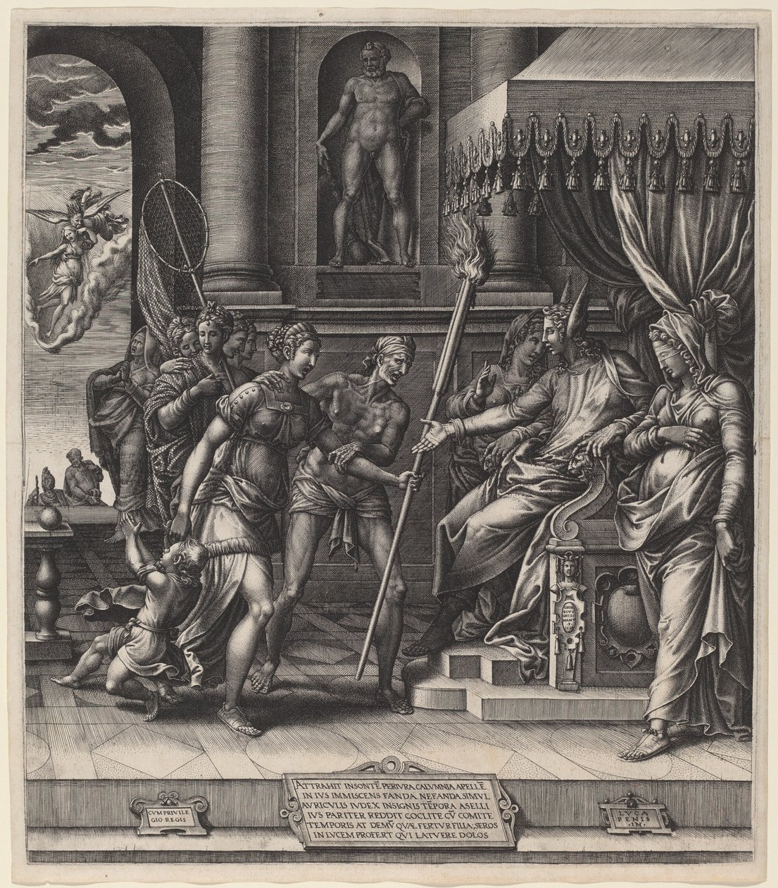 La calumnia de Apeles de Giorgio Ghisi after Luca Penni