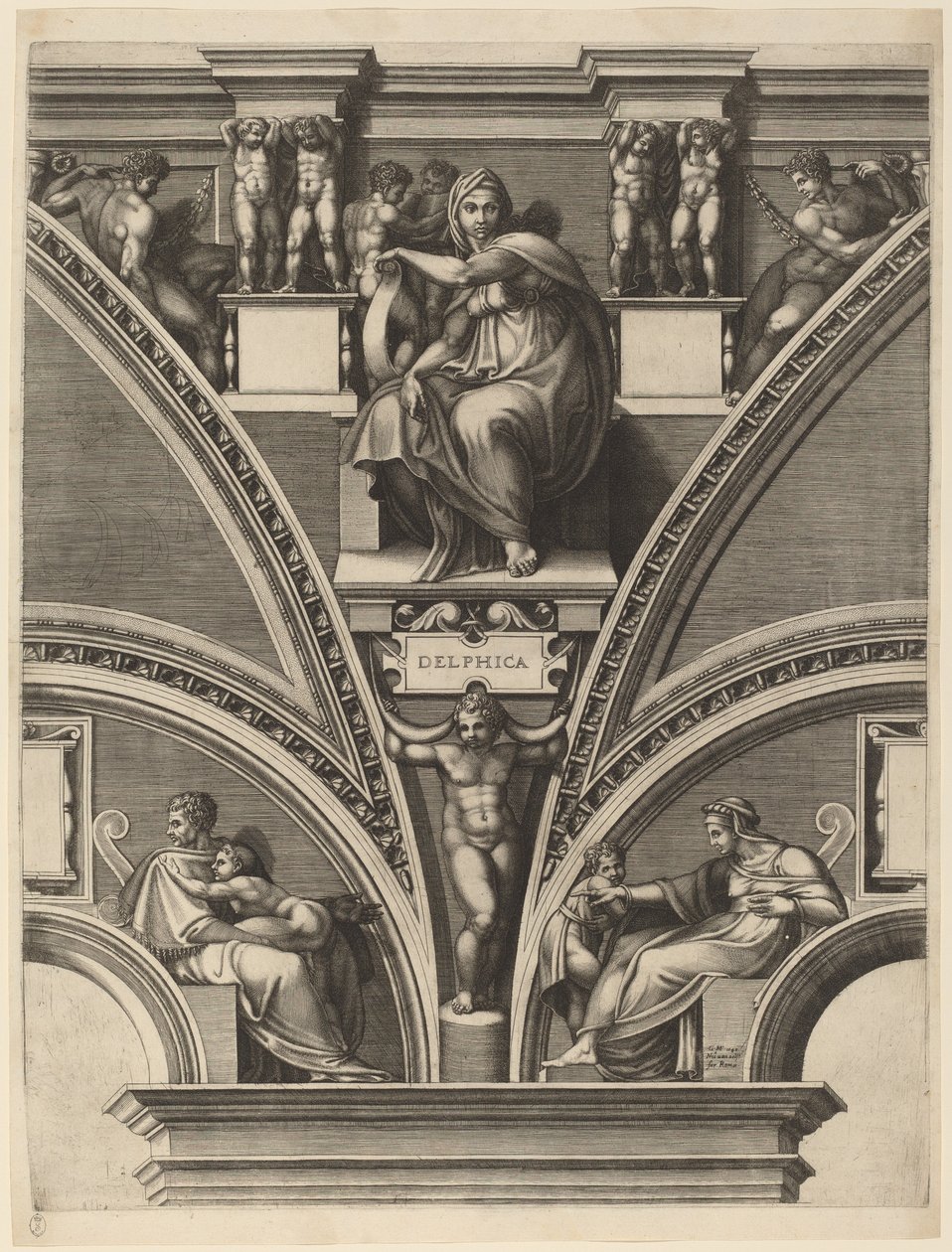La Sibila délfica de Giorgio Ghisi after Michelangelo
