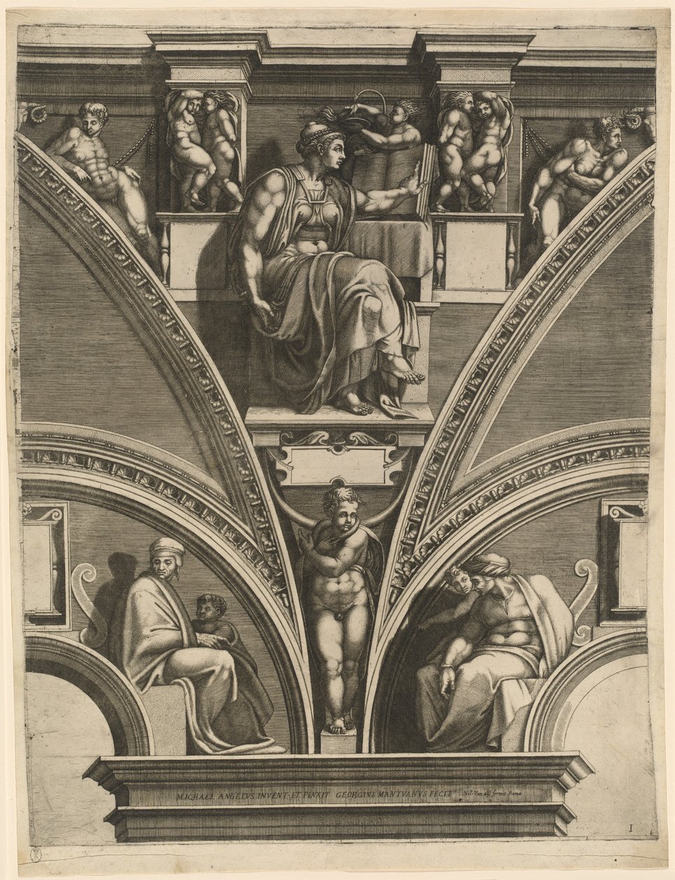 La Sibila Eritrea de Giorgio Ghisi after Michelangelo
