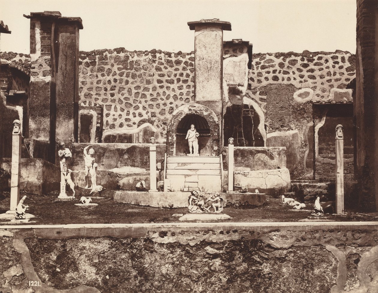 Casa de Marco Lucrecio, Pompeya, hacia 1870 (foto) de Giorgio Sommer