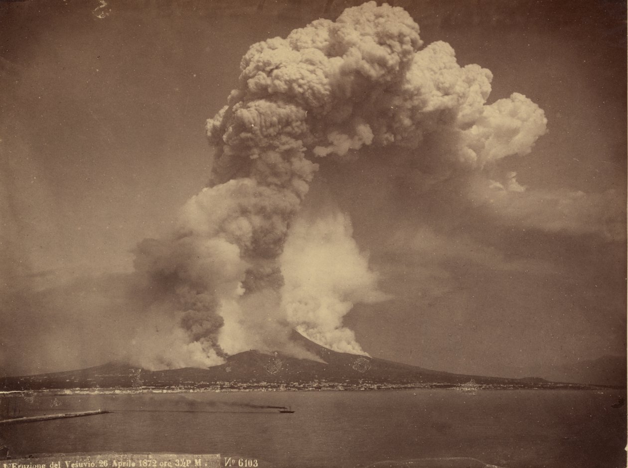 Monte Vesubio, activo, 1872 de Giorgio Sommer