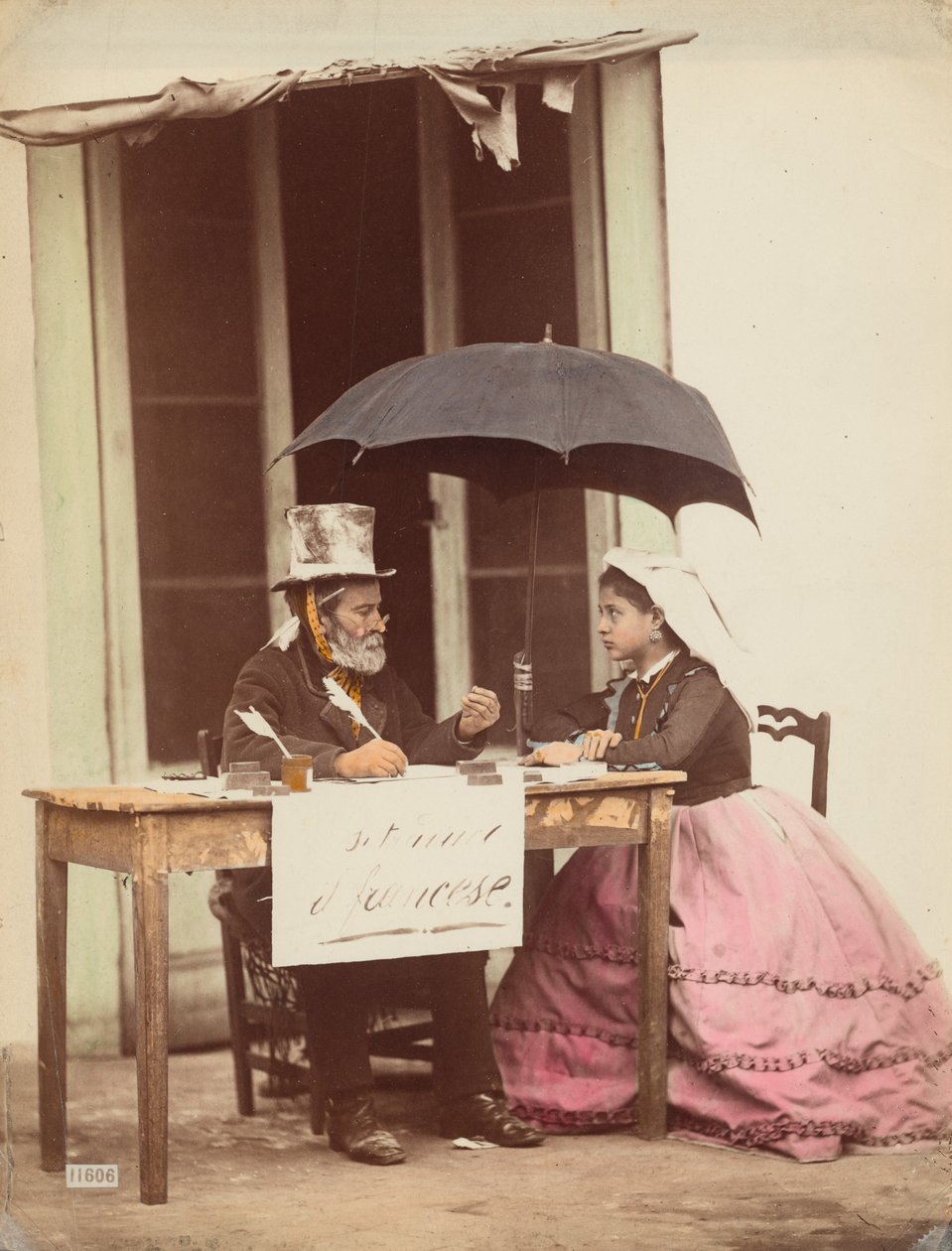 Escritor público, Nápoles,1865-1870 (foto) de Giorgio Sommer