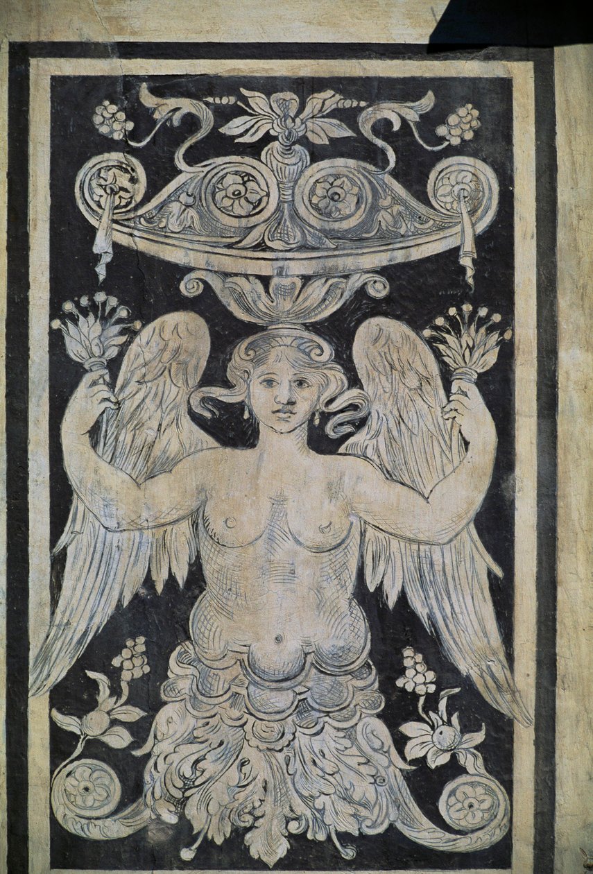 Figura alegórica, por Giorgio Vasari, Tommaso Battista del Verrocchio y Alessandro Forzori, Palazzo dei Cavalieri o Palazzo della Carovana, Piazza dei Cavalieri, Pisa, Toscana, Italia de Giorgio Vasari