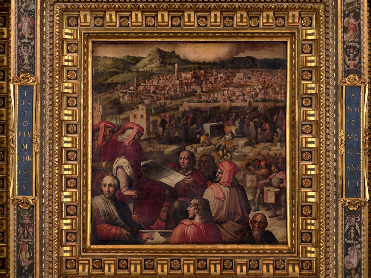 Arnolfo muestra el plan para ampliar Florencia de Giorgio Vasari