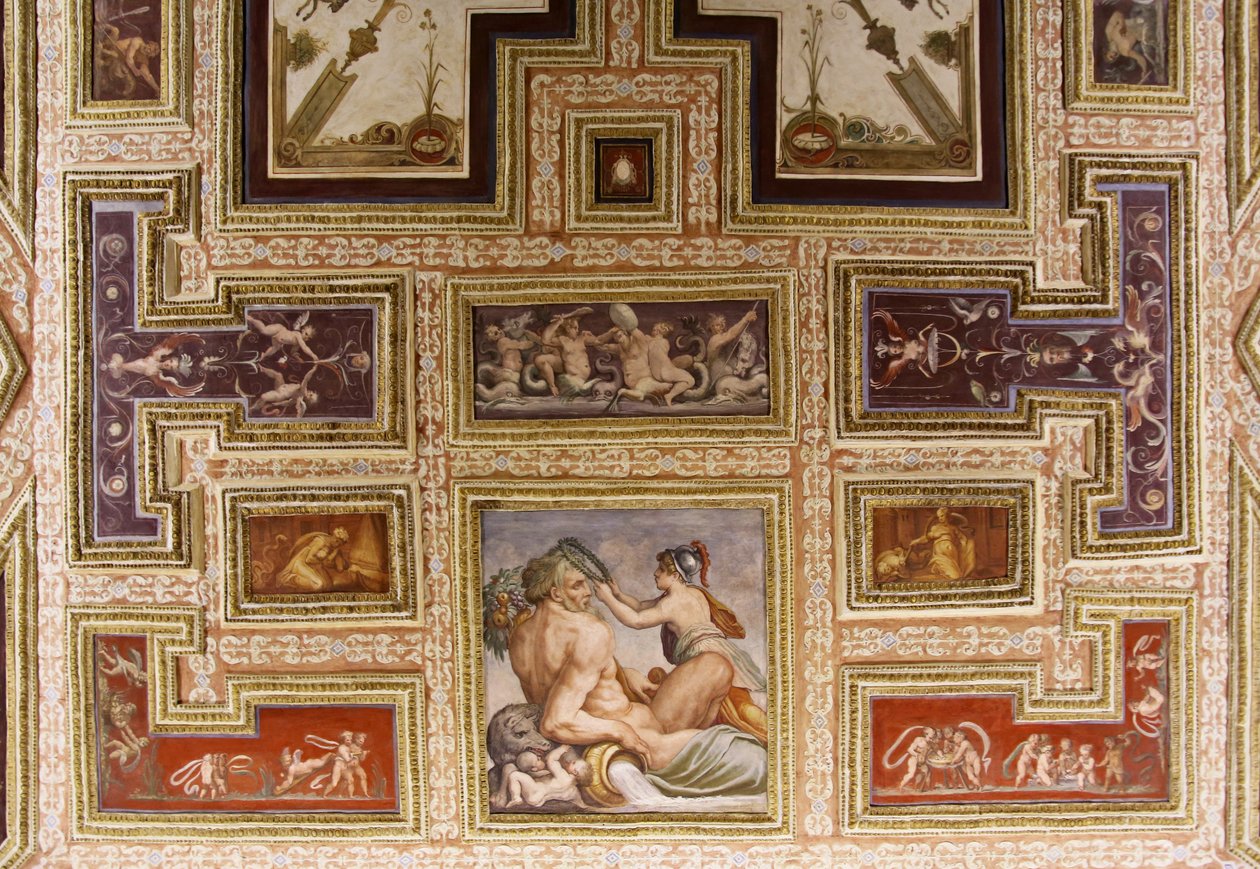 (detalle) Ceres amamantando a Triptolemo, techo de Altoviti de Giorgio Vasari