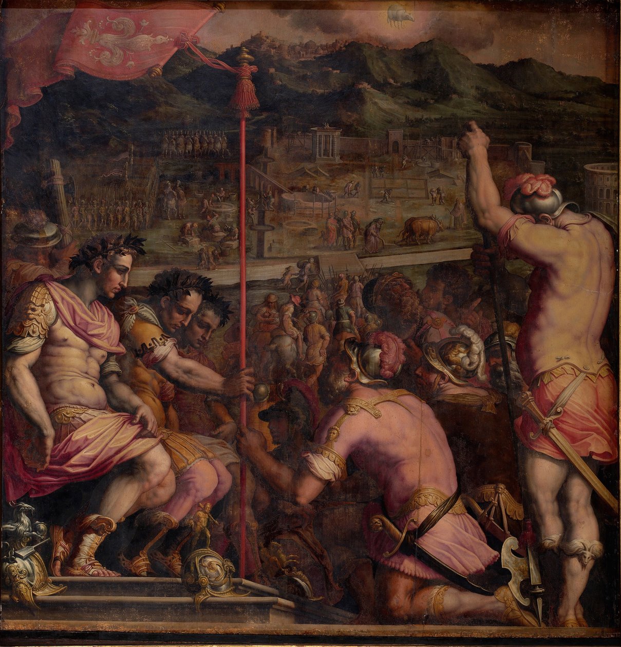 Fundación de Florentia, un asentamiento romano, 1563-1565 de Giorgio Vasari