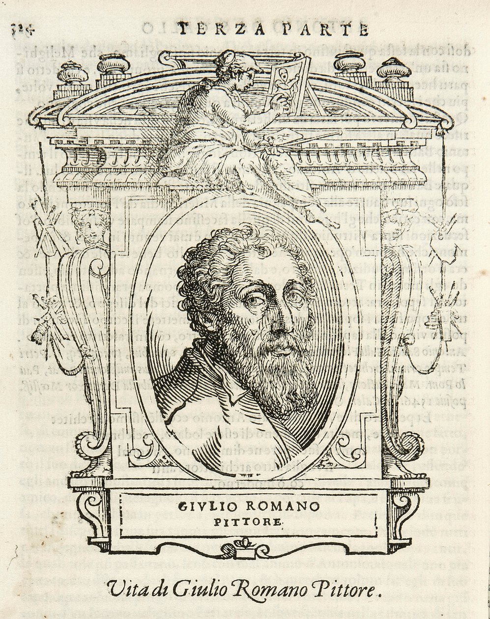 Milán, Biblioteca Braidense, Vite de piv excellent, Giorgio Vasari 1568, Giulio Romano de Giorgio Vasari