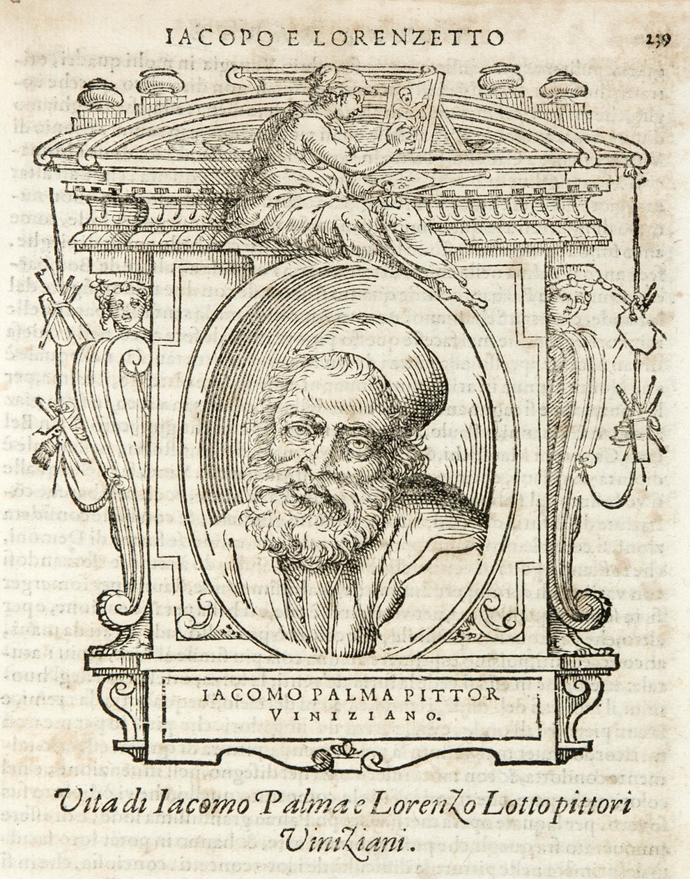 Milán, Biblioteca Braidense, Vite de piv excellent, Giorgio Vasari 1568, Jacopo Palma de Giorgio Vasari