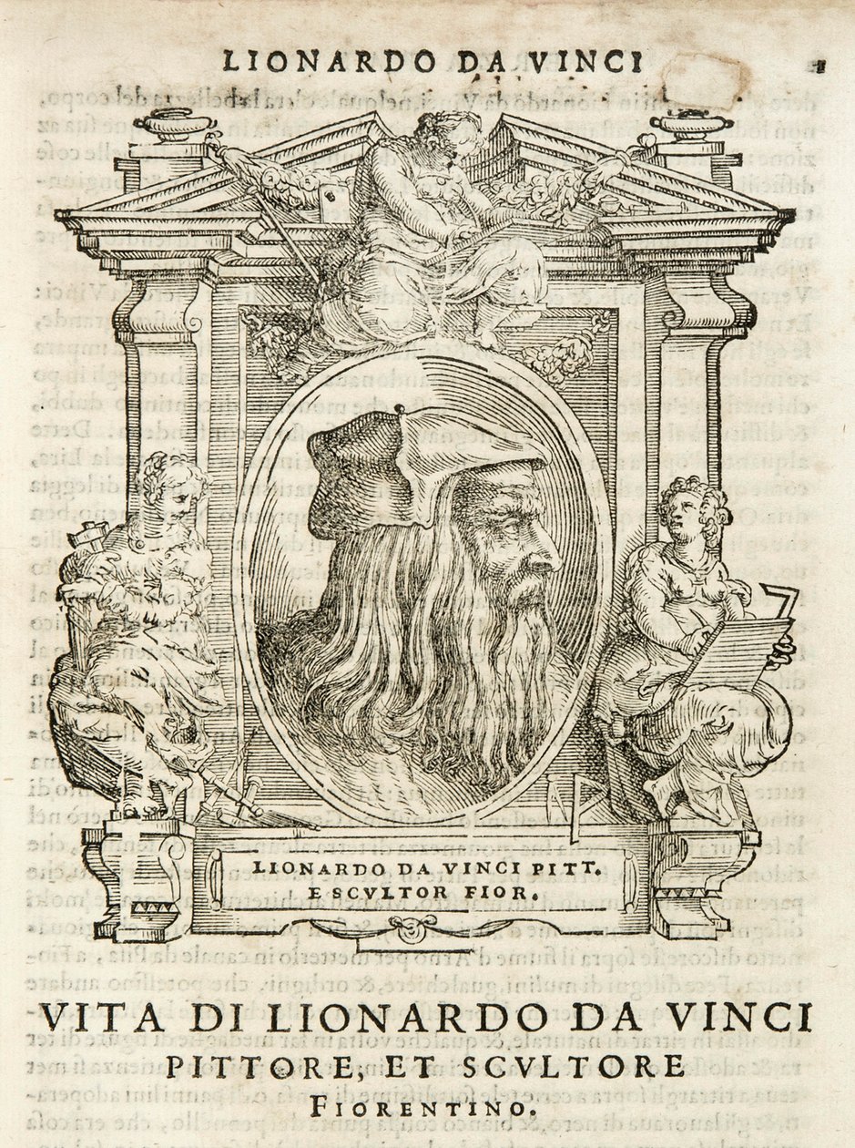 Milán, Biblioteca Braidense, Vite de piv excellent, Giorgio Vasari 1568, Leonardo da Vinci de Giorgio Vasari