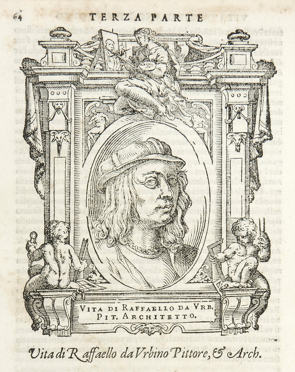 Milán, Biblioteca Braidense, Vite de piv excellent, Giorgio Vasari 1568, Raffello Sanzio da Urbino de Giorgio Vasari