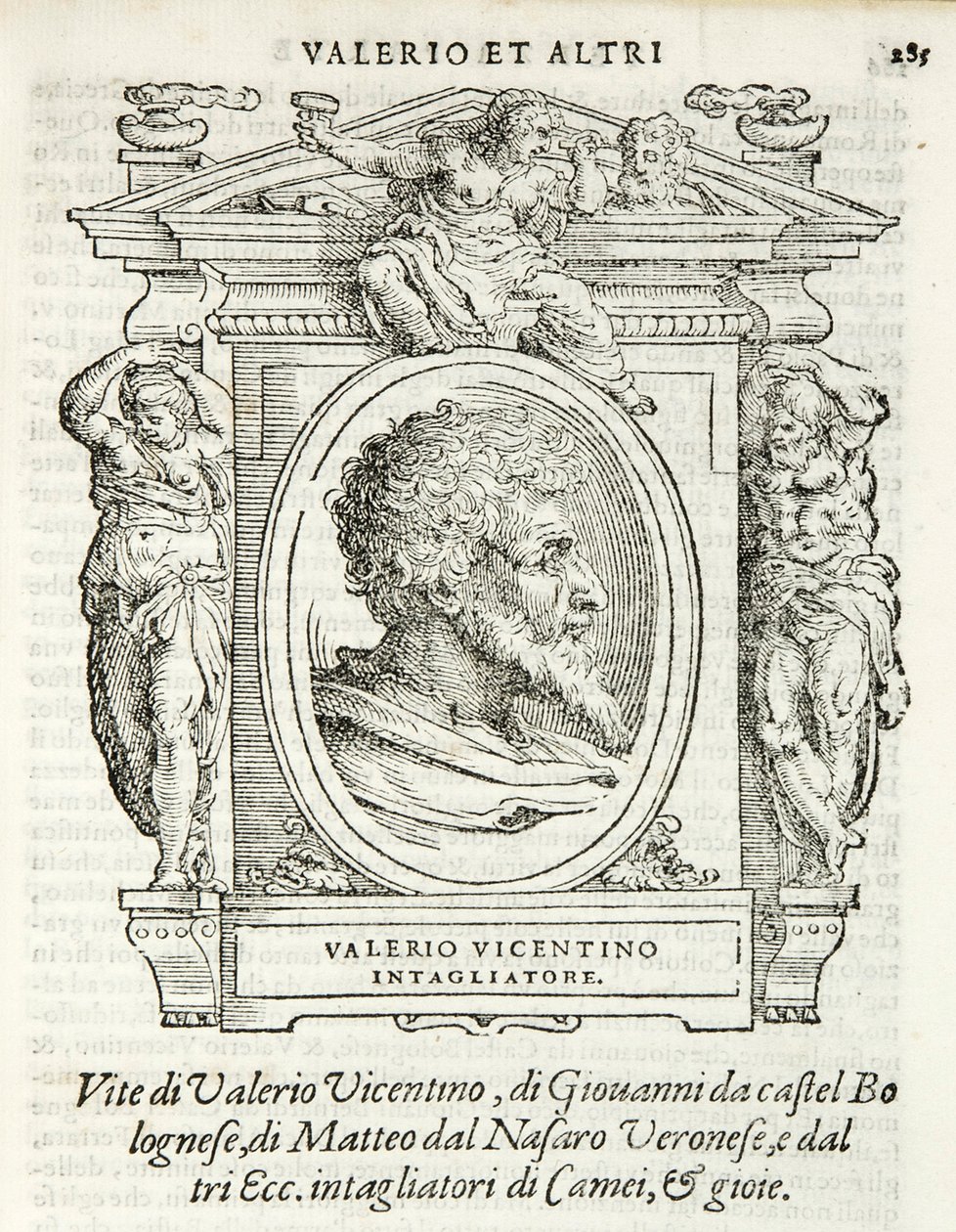 Milán, Biblioteca Braidense, Vite de piv excellent, Giorgio Vasari 1568, Valerio Belli llamado Valerio Vicentino de Giorgio Vasari