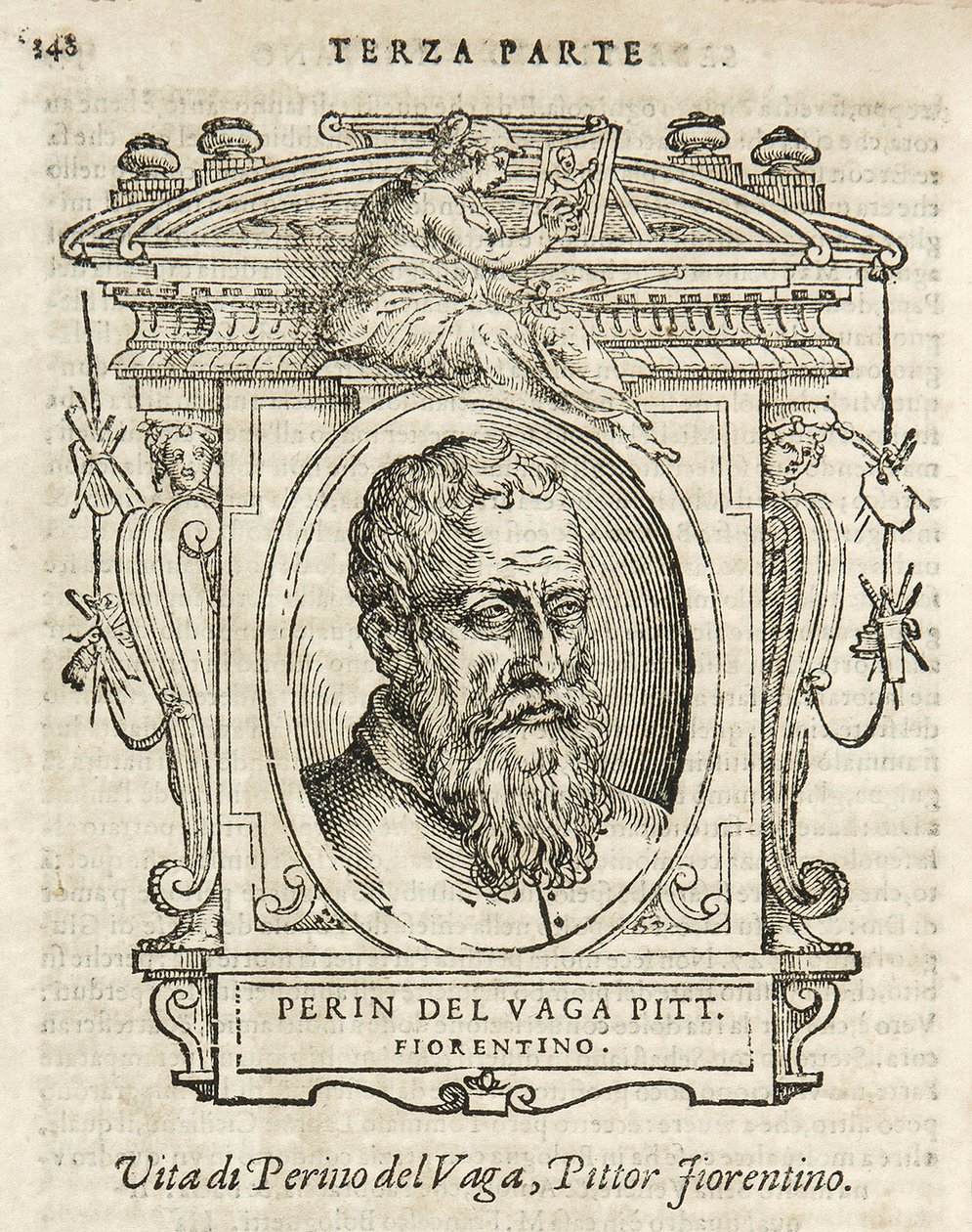 Milán, Biblioteca Braidense, Vite de piv excellent, Giorgio Vasari 1568, Perin del Vaga de Giorgio Vasari