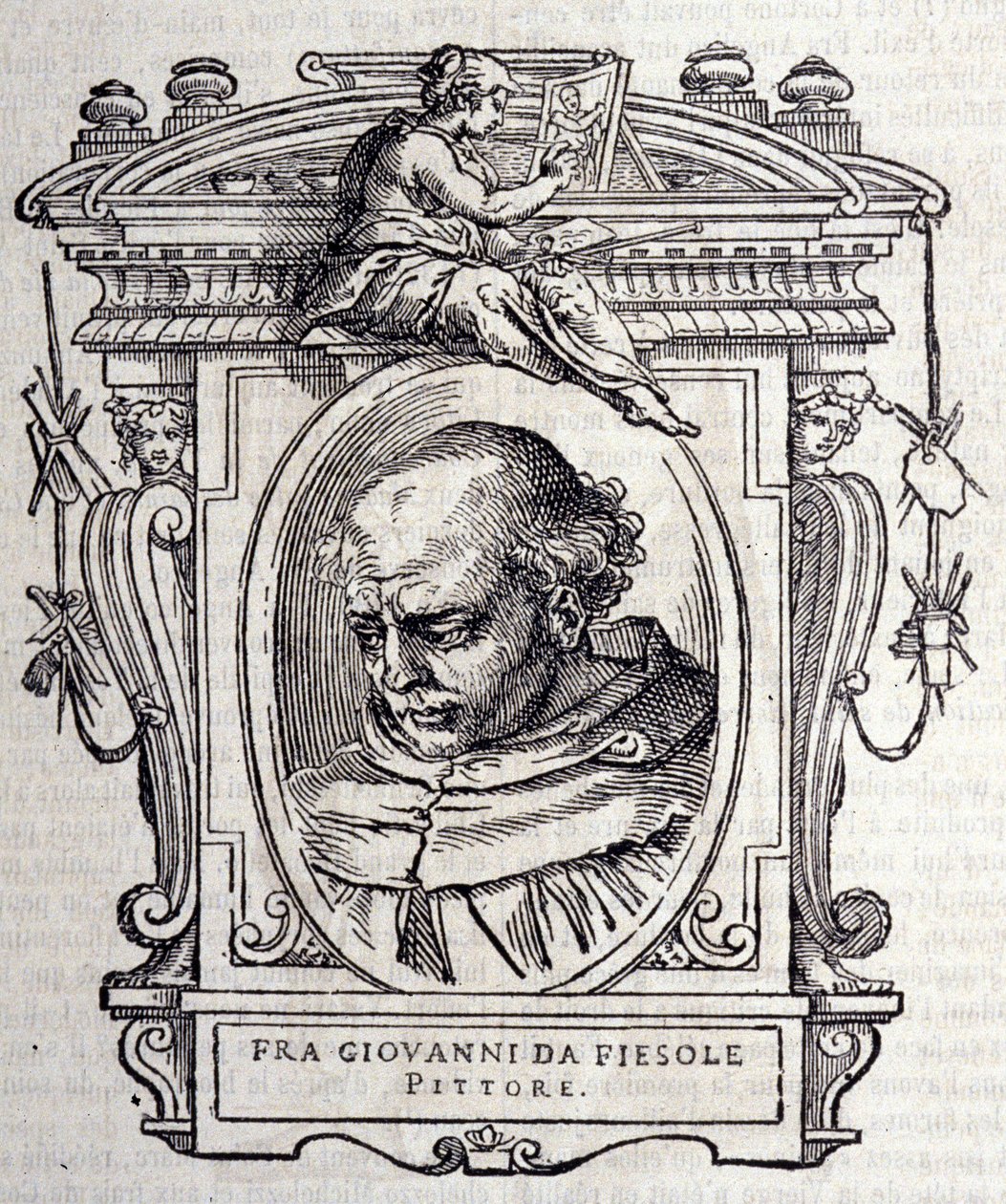 Retrato de Beato Angélico llamado Fra Angelico (Guido Di Pietro Da Mugello) 1390-1455, pintor italiano. En 