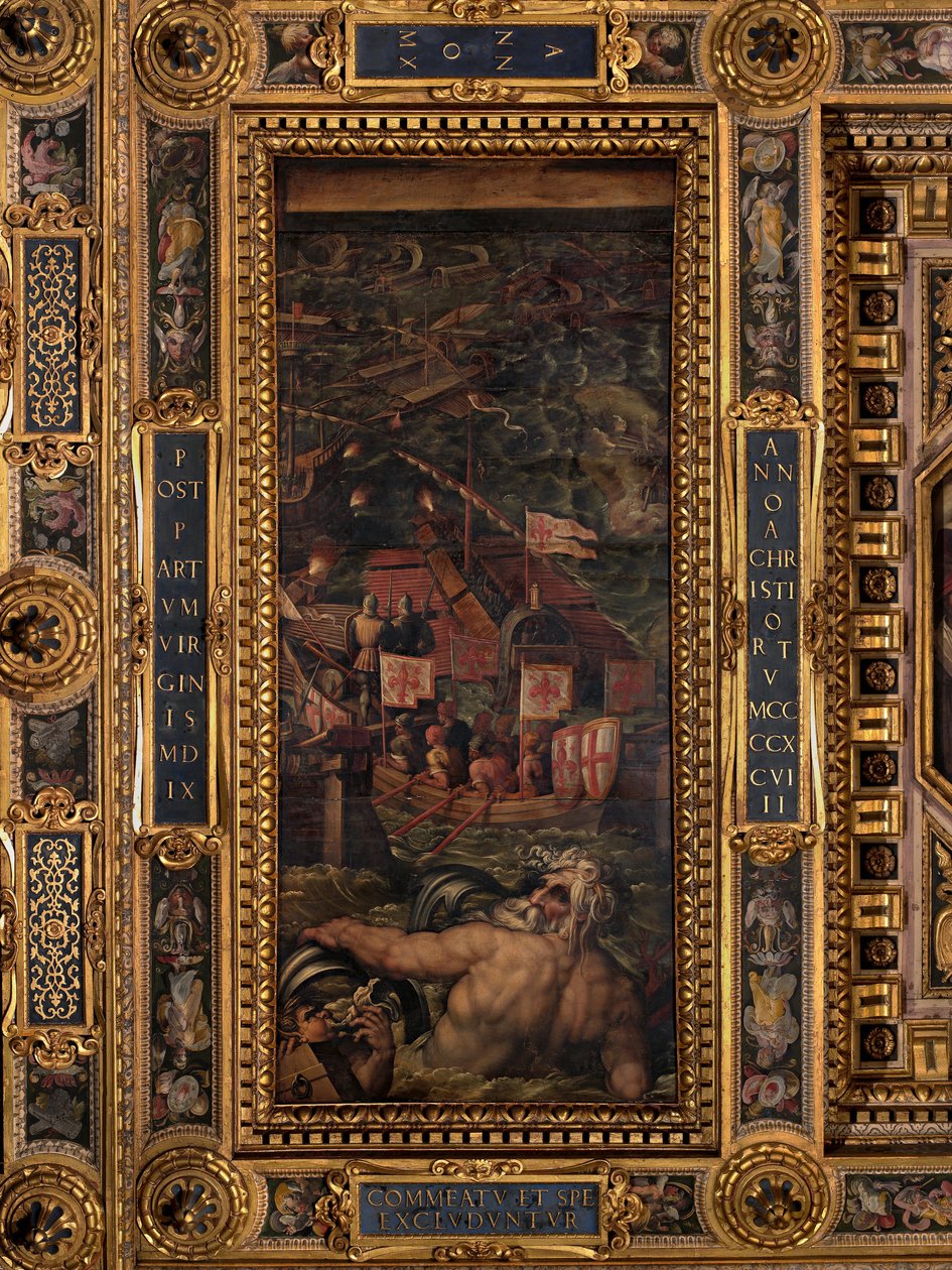 Batalla naval entre florentinos y pisanos de Giorgio Vasari