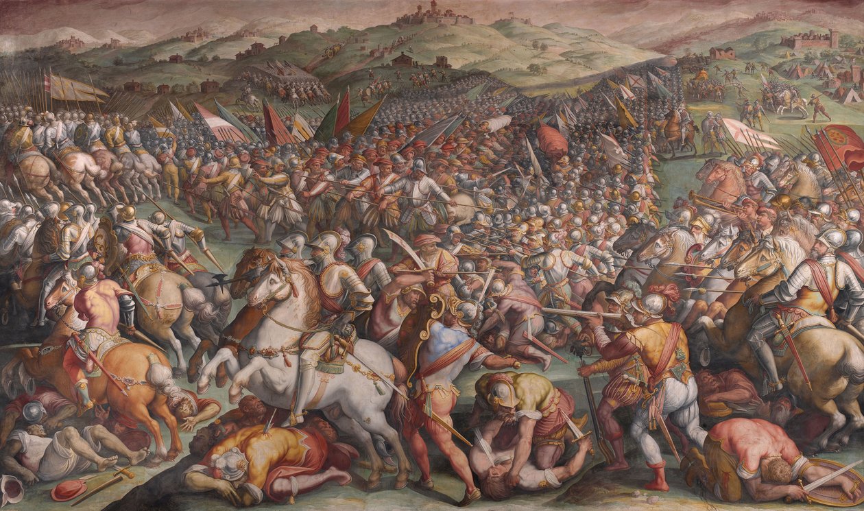 La Batalla de Marciano en Val di Chiana, 1570-1571 de Giorgio Vasari
