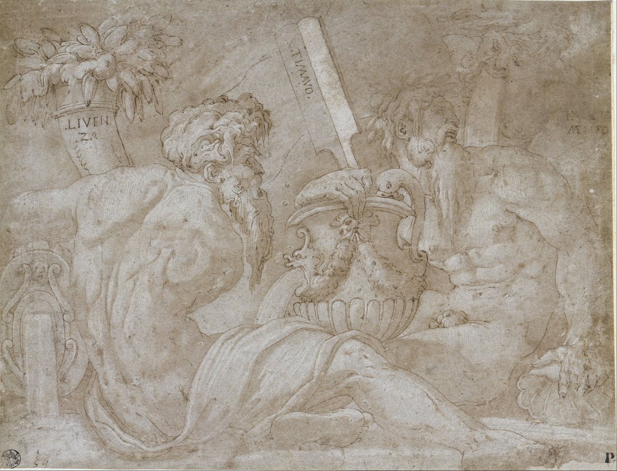 Tres dioses del río de Giorgio Vasari
