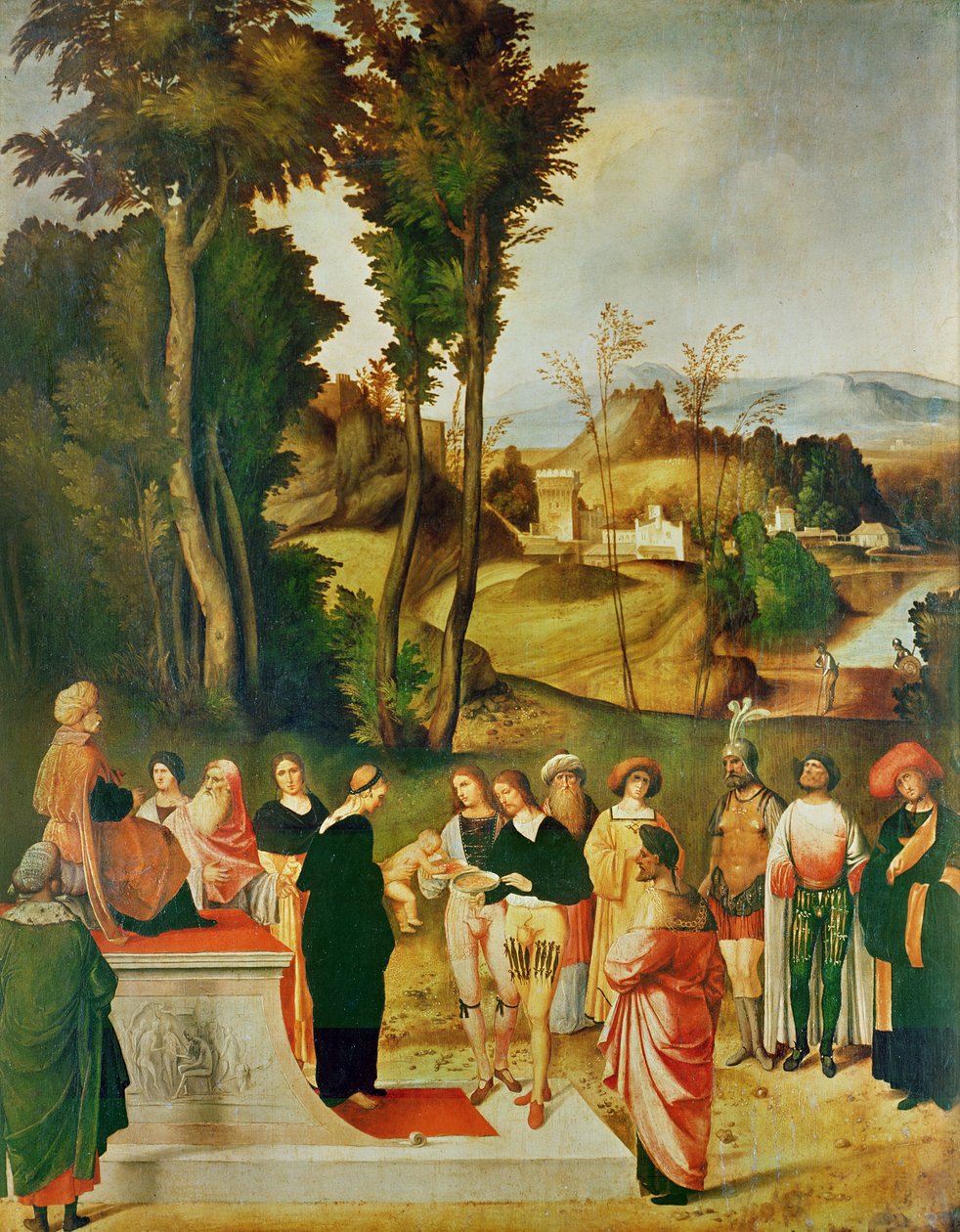 Moisés siendo probado por el faraón, c.1502-05 de Giorgione da Castelfranco