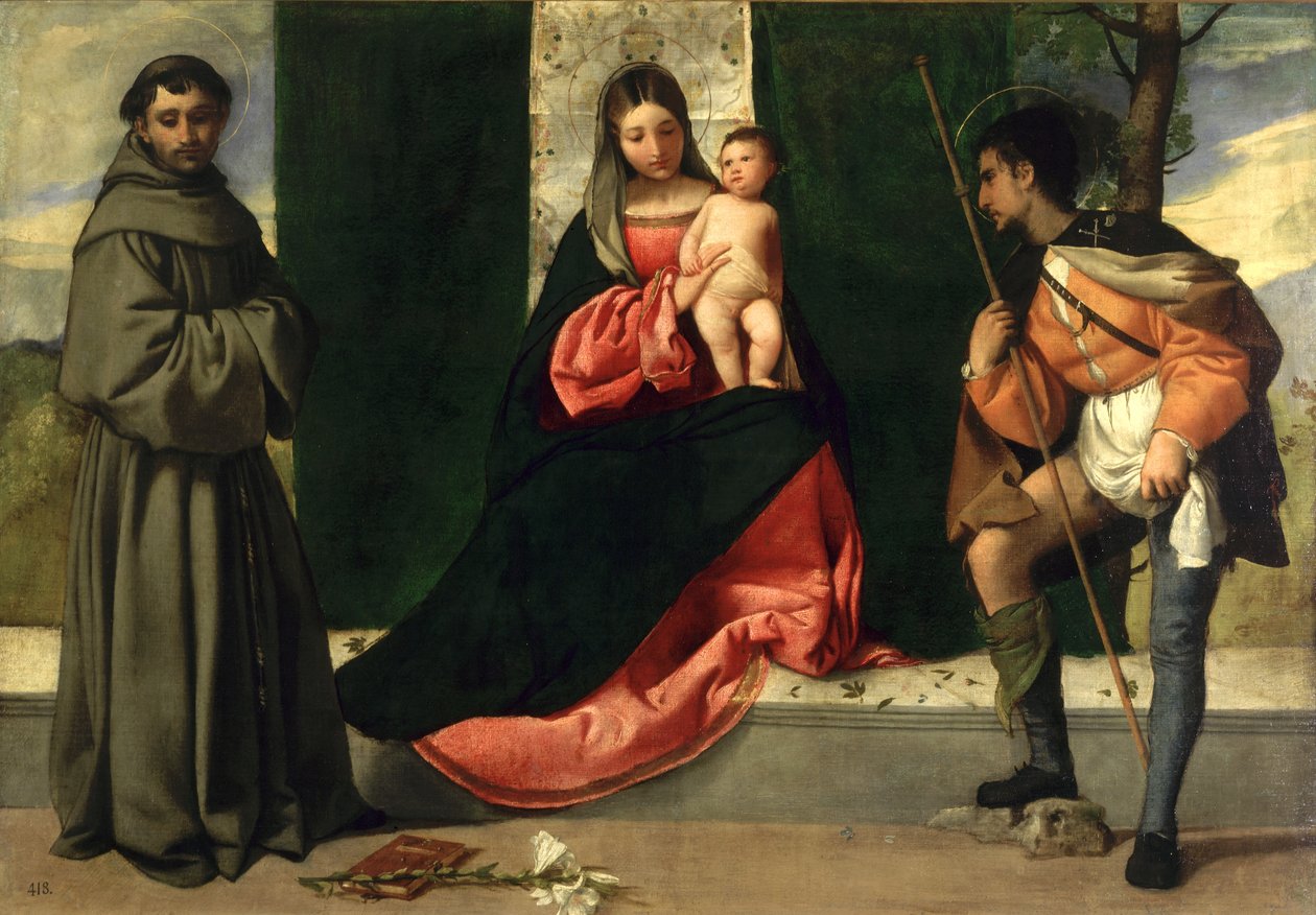 Virgen y Niño con San Antonio de Padua y San Roque de Giorgione da Castelfranco