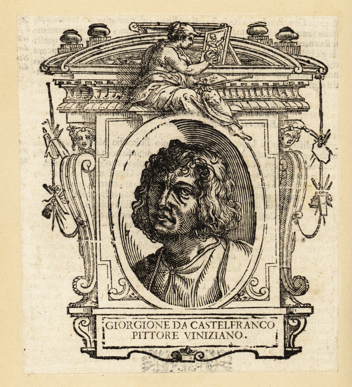 Retrato de Giorgione, pintor italiano de la escuela veneciana durante el Alto Renacimiento de Venecia, circa 1477-1510 de after Giorgione