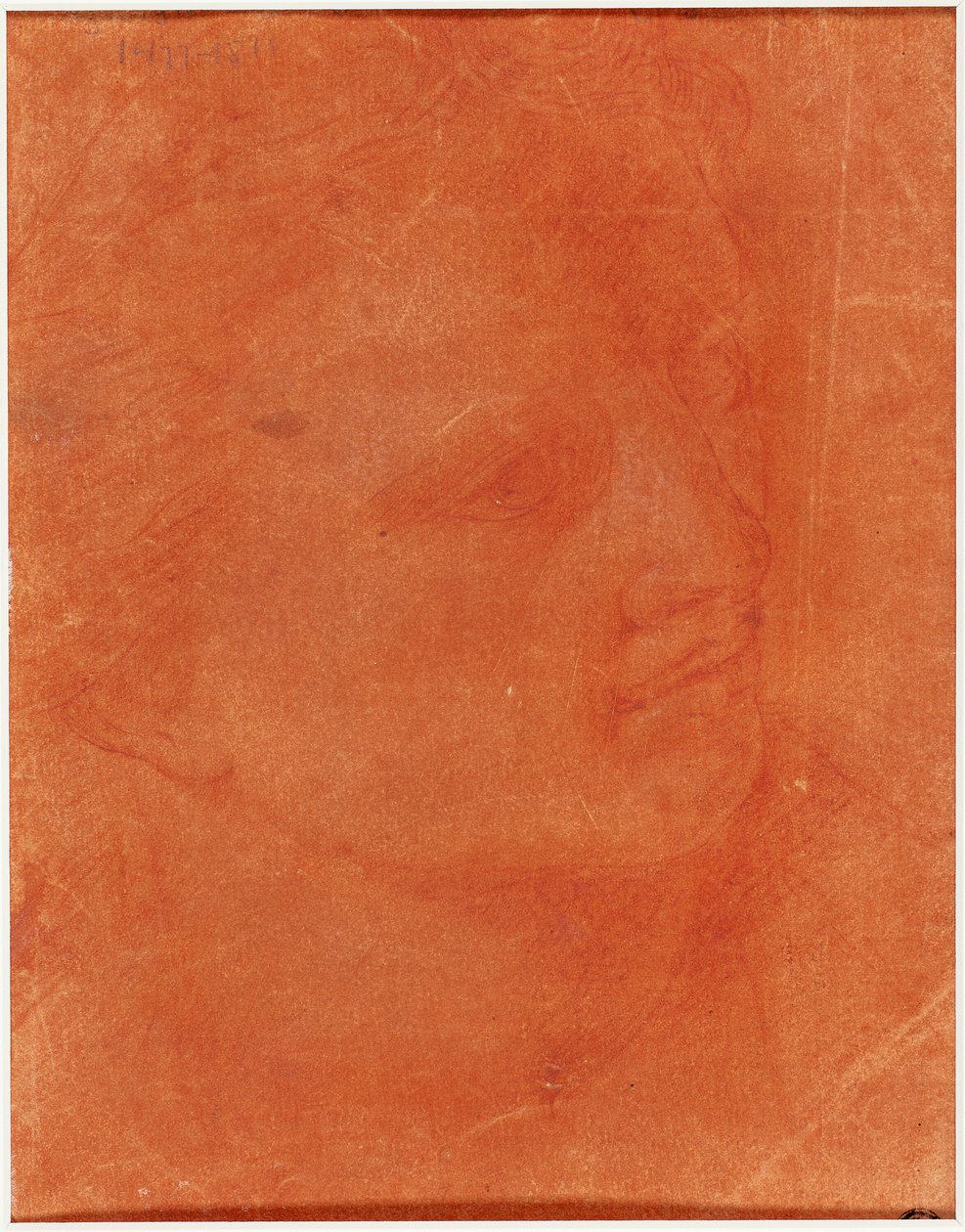 Cabeza en perfil de tres cuartos (recto); Joven de pie señalando a la izquierda y bocetos de pies, brazo (verso) de Giorgione