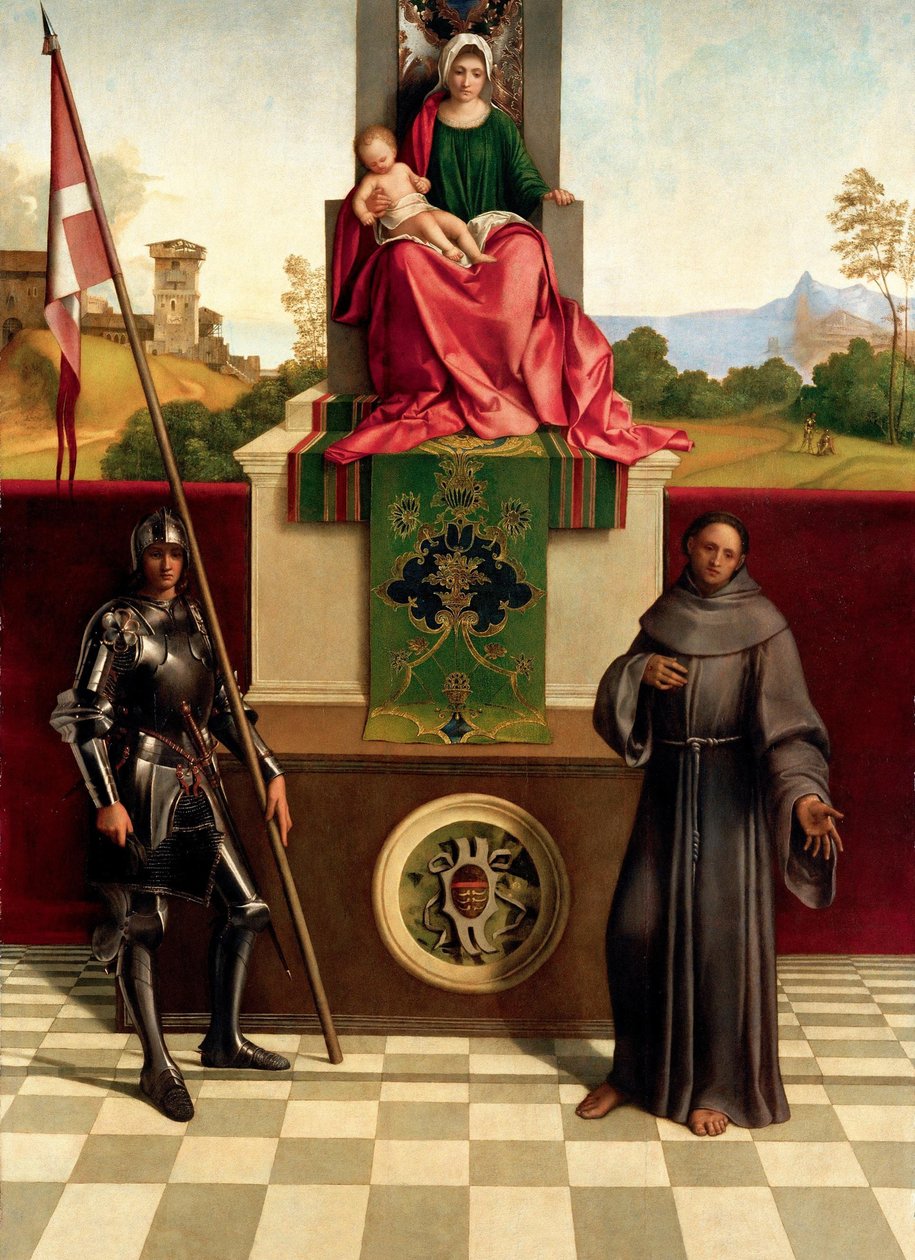 Madonna y el Niño entre los santos Francisco y Nicasius, ca 1503-1504 de Giorgione da Castelfranco
