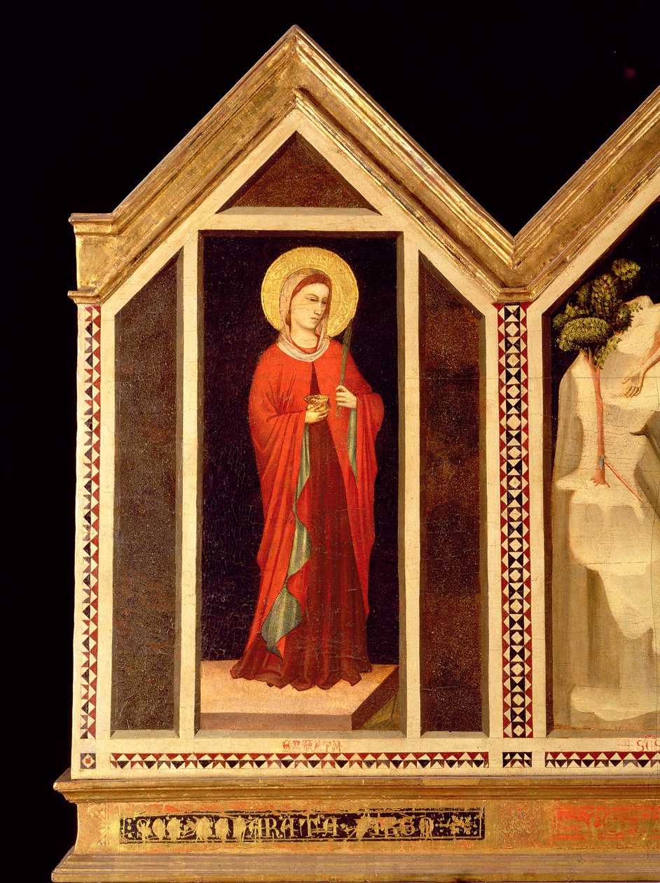 Santa femenina del Políptico de Santa Reparata (reverso del panel de la derecha) de Giotto di Bondone