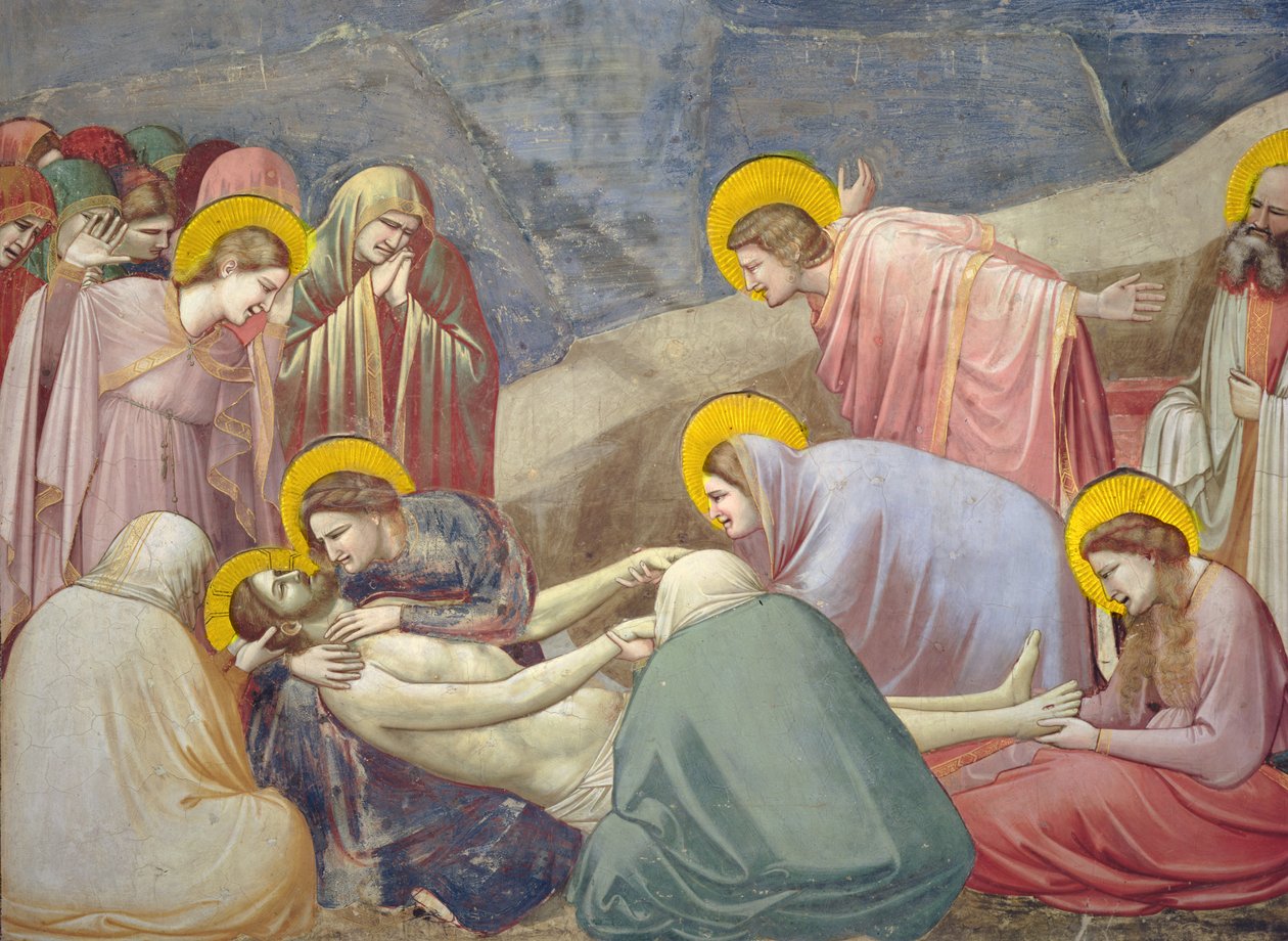 Lamentación sobre Cristo muerto (detalle) de Giotto di Bondone